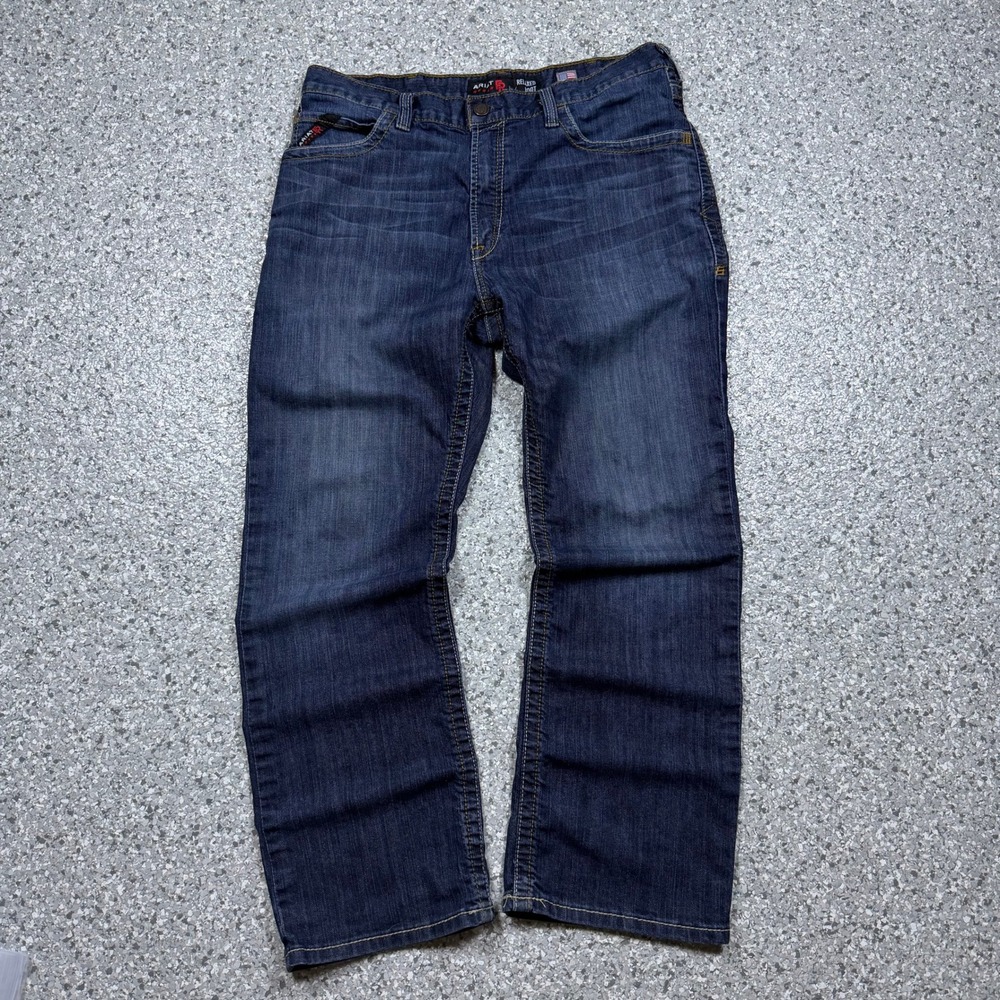 Ariat FR M4 Relaxed Bootcut Jeans Men's 36x30 Blue Flame-Resistant
